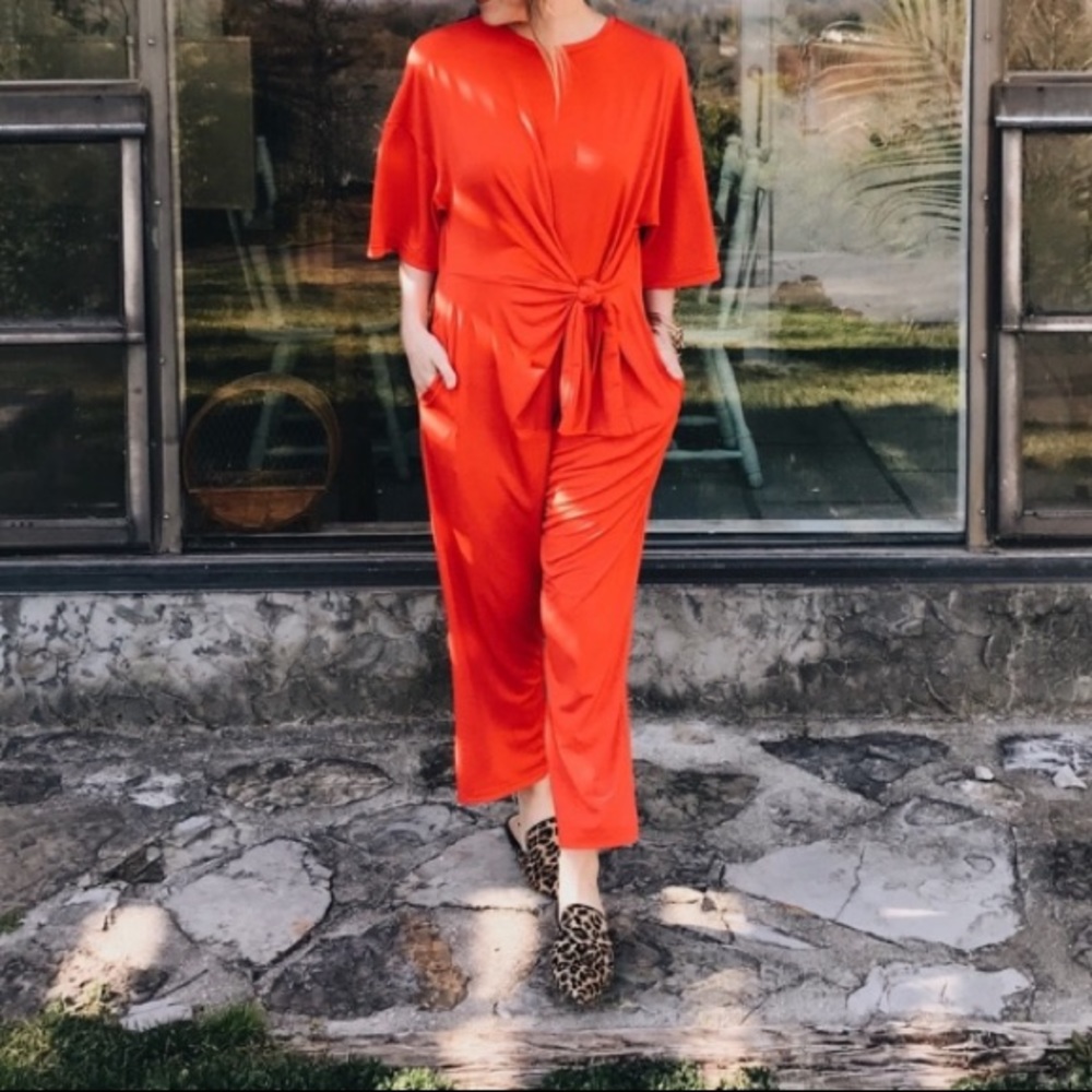 Red/ orange jumpsuit
